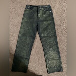 OWN. Denim Gold Glitter Shimmer Straight Jeans
